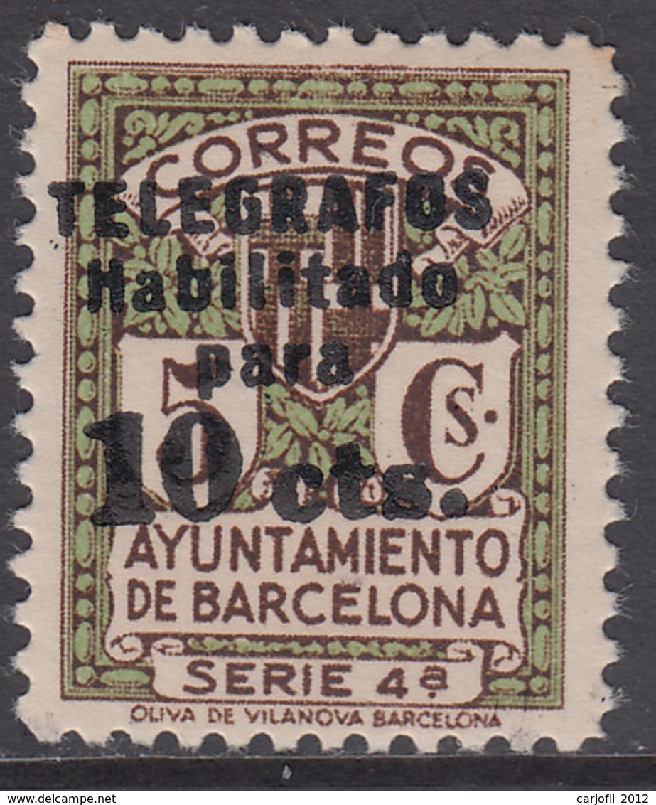 Barcelona Telegrafos 1936 Edifil 10 ** Mnh - Barcellona