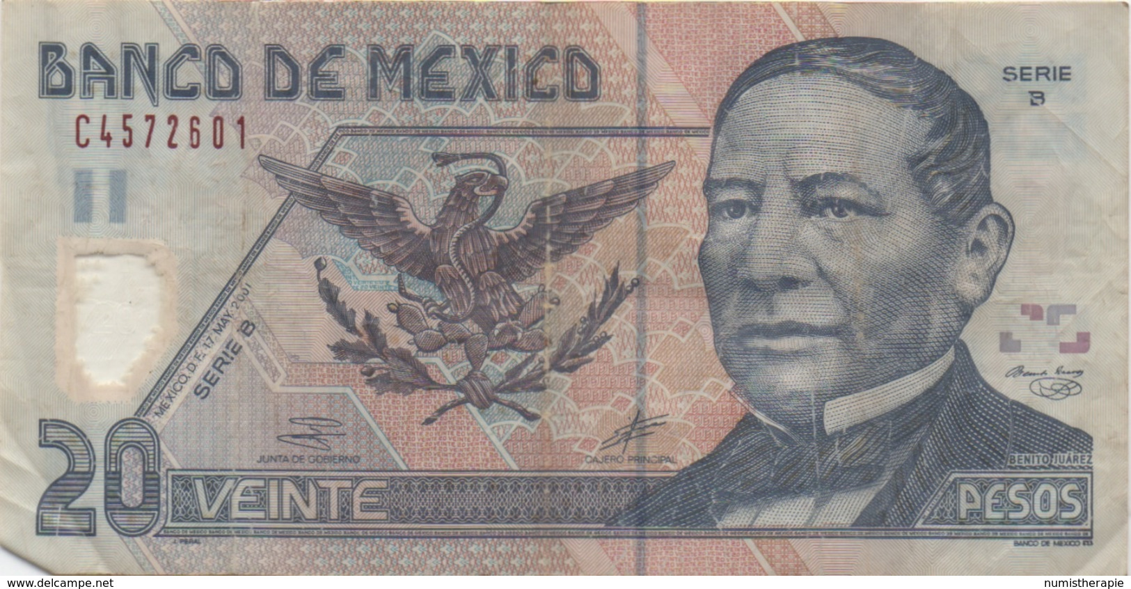 Mexique Mexico : 20 Pesos 2001 En Plastique : Mauvais état - Mexico