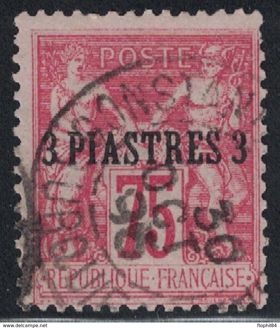 LEVANT - N°2 - SAGE - 3 PIASTRES/75c - SURCHARGE - OBLITERE CONSTANTINOPLE - COTE 16€ - Used Stamps