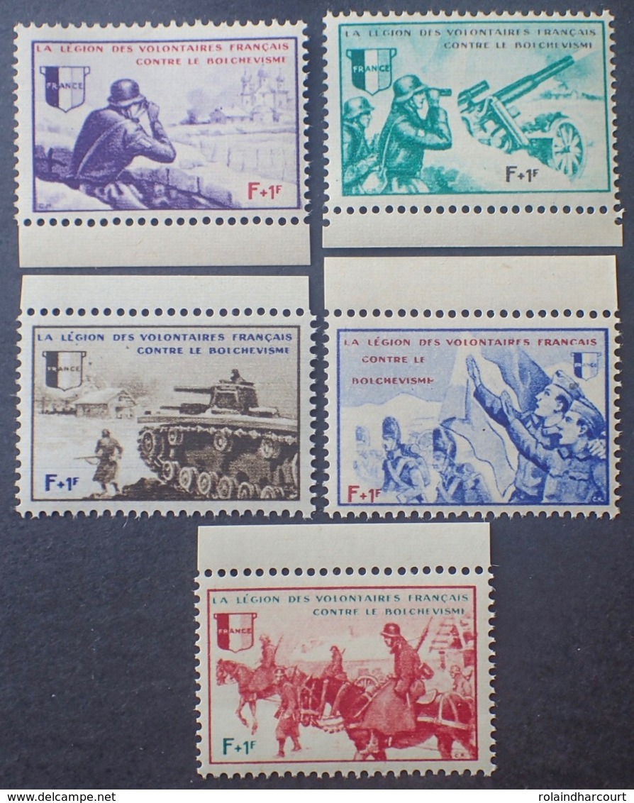 R1337/390 - 1942 - L.V.F. - SERIE " BORODINO " (COMPLETE) - N°6 à 10 NEUFS** BdF - Libération