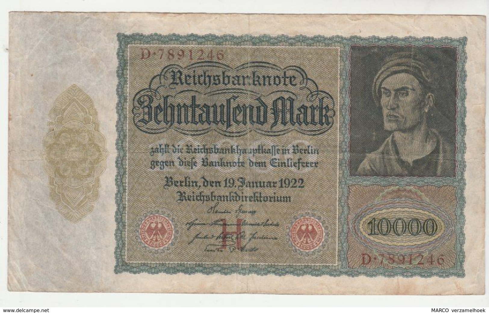 Reichsbanknote 10.000 Mark Germany-duitsland 1922 - 10000 Mark