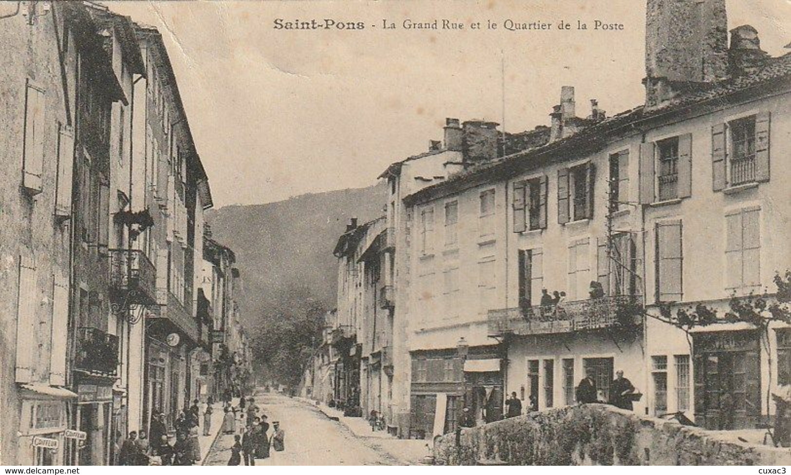 34-saint-pons - La Grand Rue Et Le Quartier De La Poste - Saint-Pons-de-Thomières