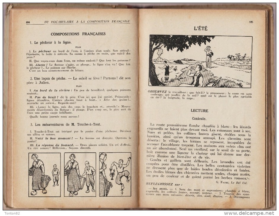 F. Auger - &  J. Dedieu - Du Vocabulaire à la Composition Française - Librairie L' École - ( 1938 ) .