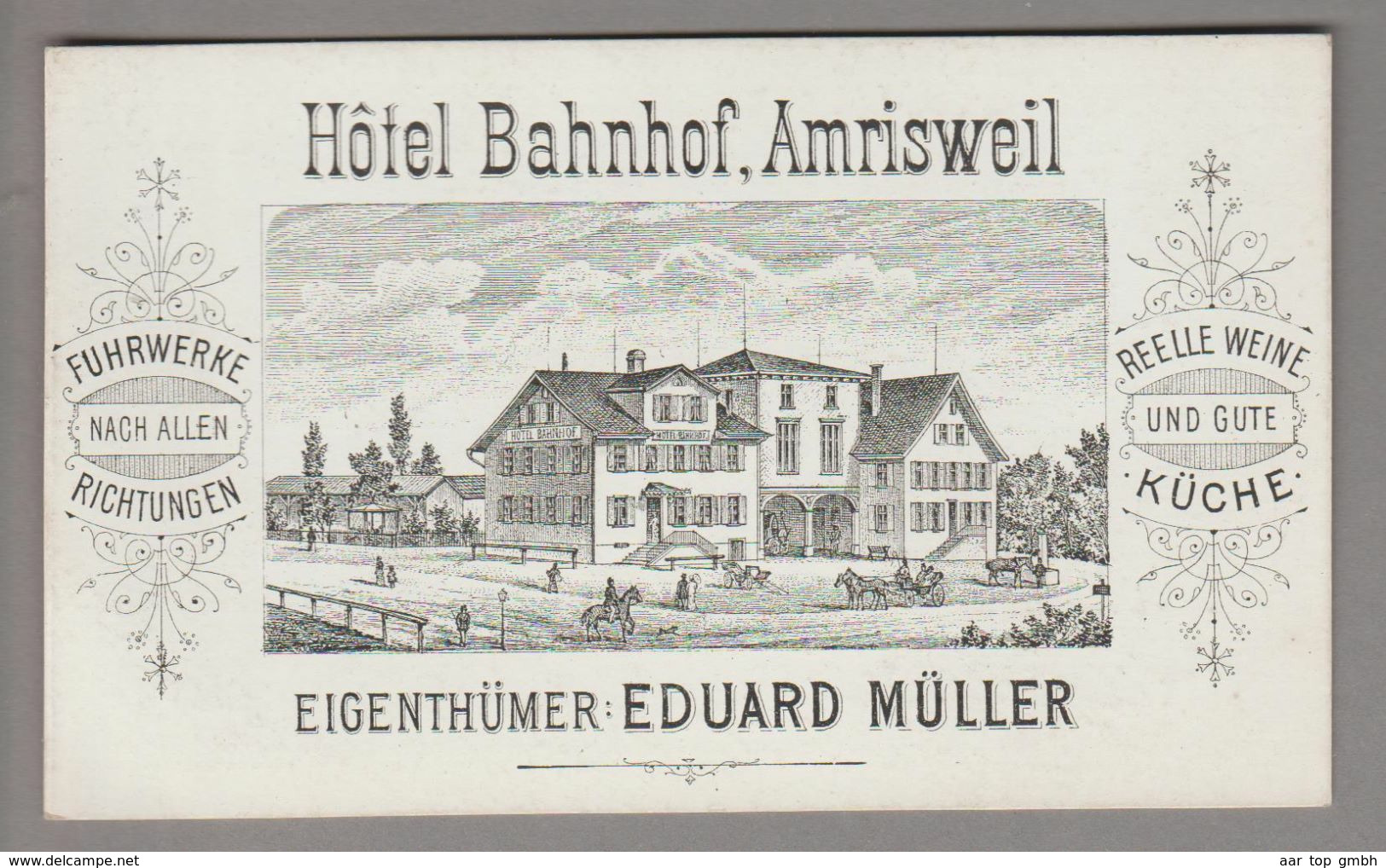 AK CH TG Amriswil Hotel Bahnhof Werbekarte - Amriswil