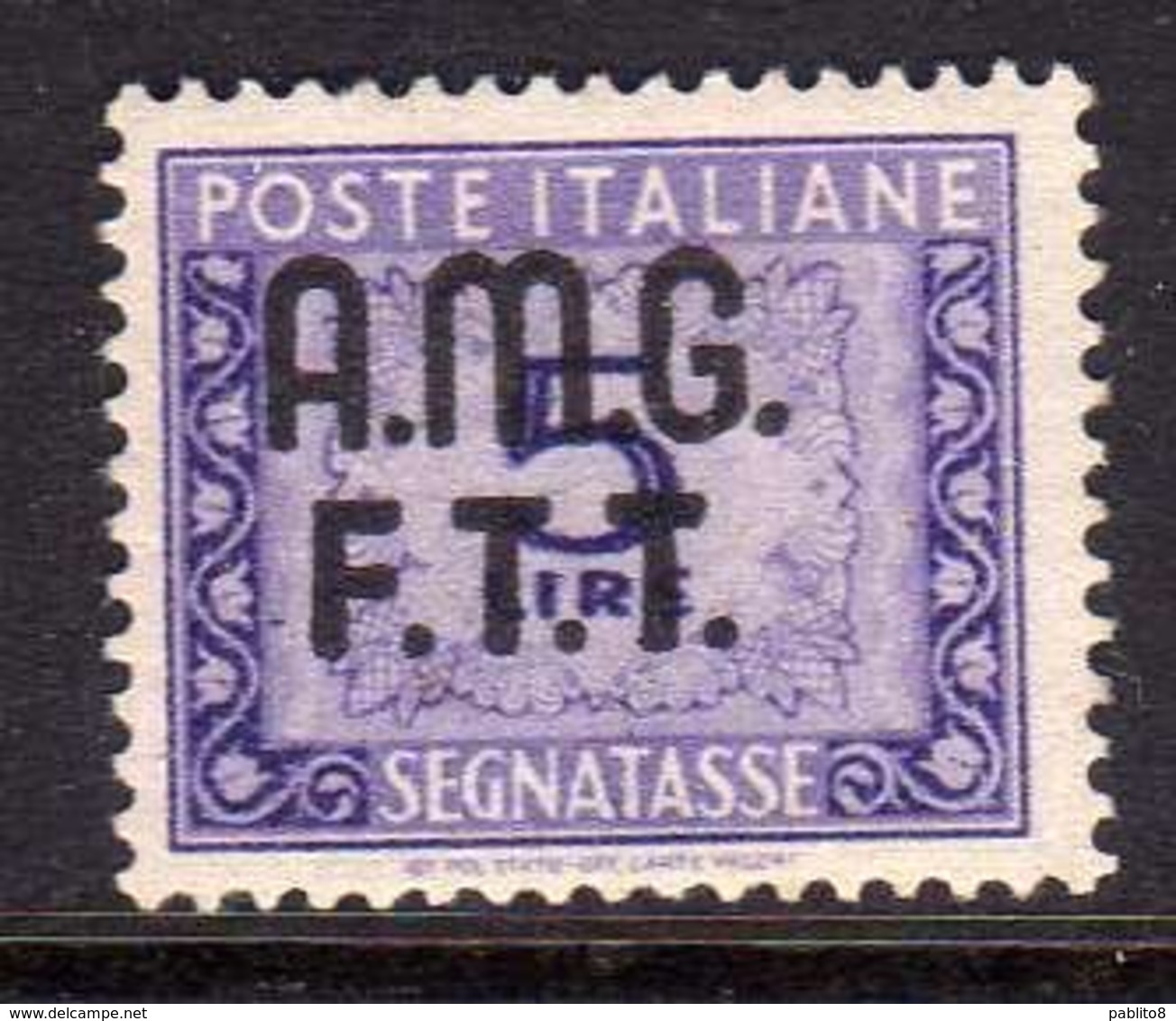 TRIESTE A 1947 - 1949 AMG-FTT SOPRASTAMPATO D'ITALIA OVERPRINTED SEGNATASSE POSTAGE DUE TASSE TAXE LIRE 5 MNH - Taxe