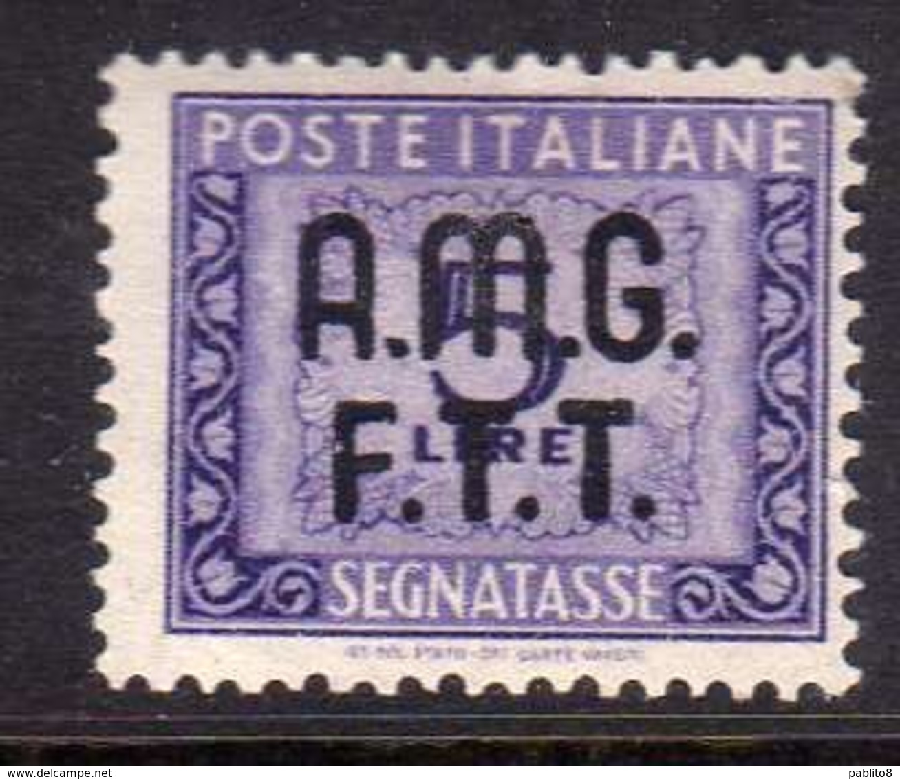 TRIESTE A 1947 - 1949 AMG-FTT SOPRASTAMPATO D'ITALIA OVERPRINTED SEGNATASSE POSTAGE DUE TASSE TAXE LIRE 5 MNH - Postage Due