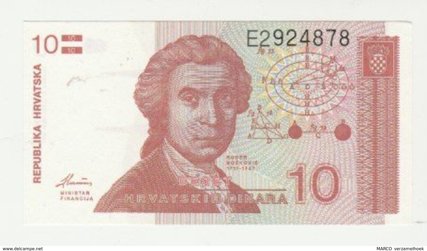 Banknote Republika Hrvatska-croatia-kroatie 10 Dinara 1991 UNC - Croatia