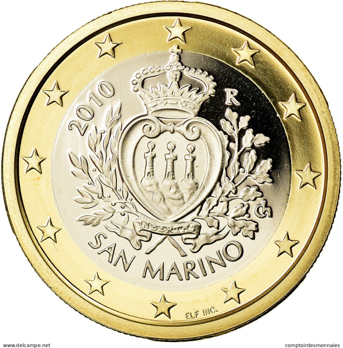 San Marino, Euro, 2010, Proof, FDC, Bi-Metallic, KM:485 - San Marino