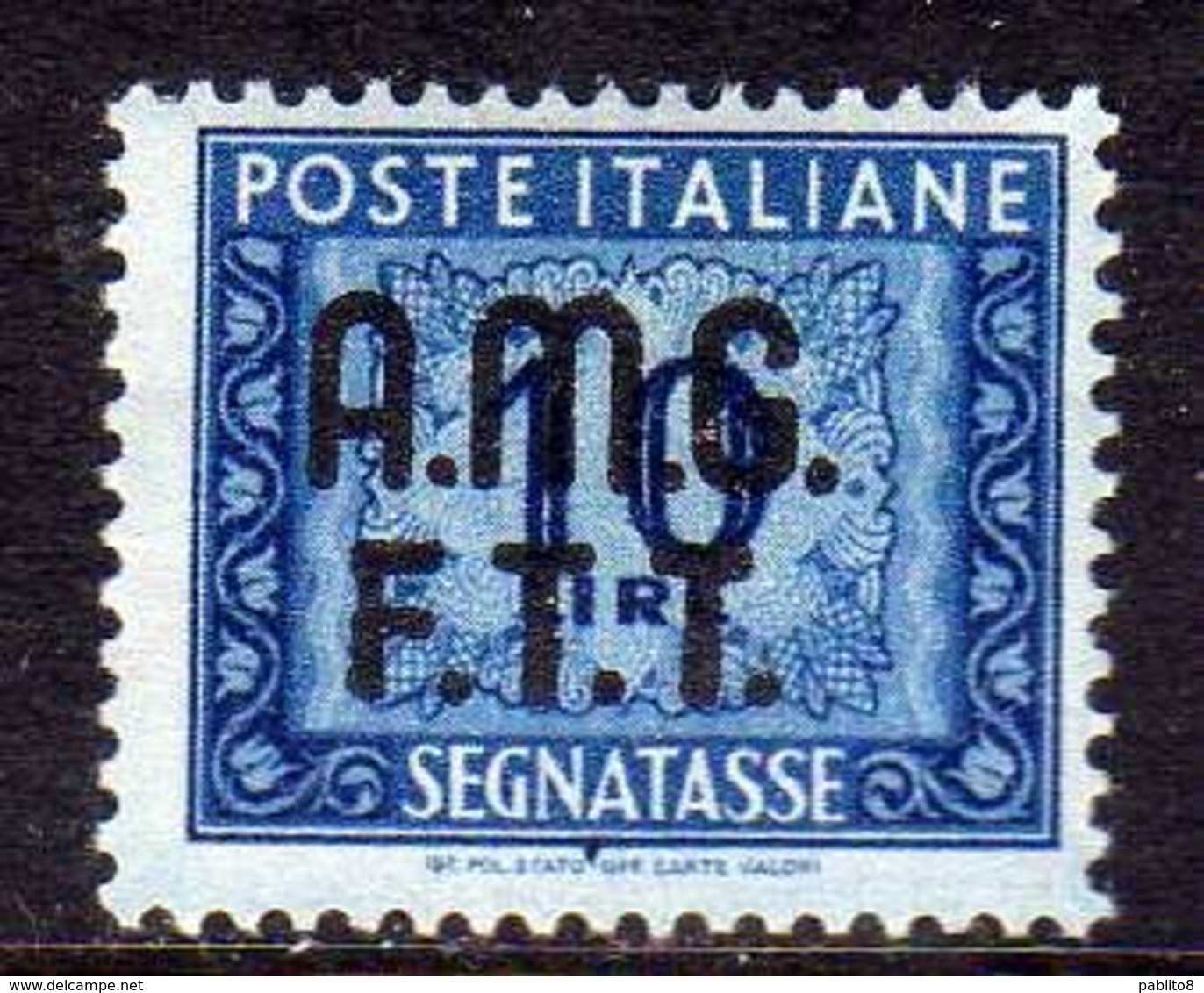 TRIESTE A 1947 - 1949 AMG-FTT OVERPRINTED SEGNATASSE POSTAGE DUE TASSE TAXE LIRE 10 MNH BEN CENTRATO - Postage Due