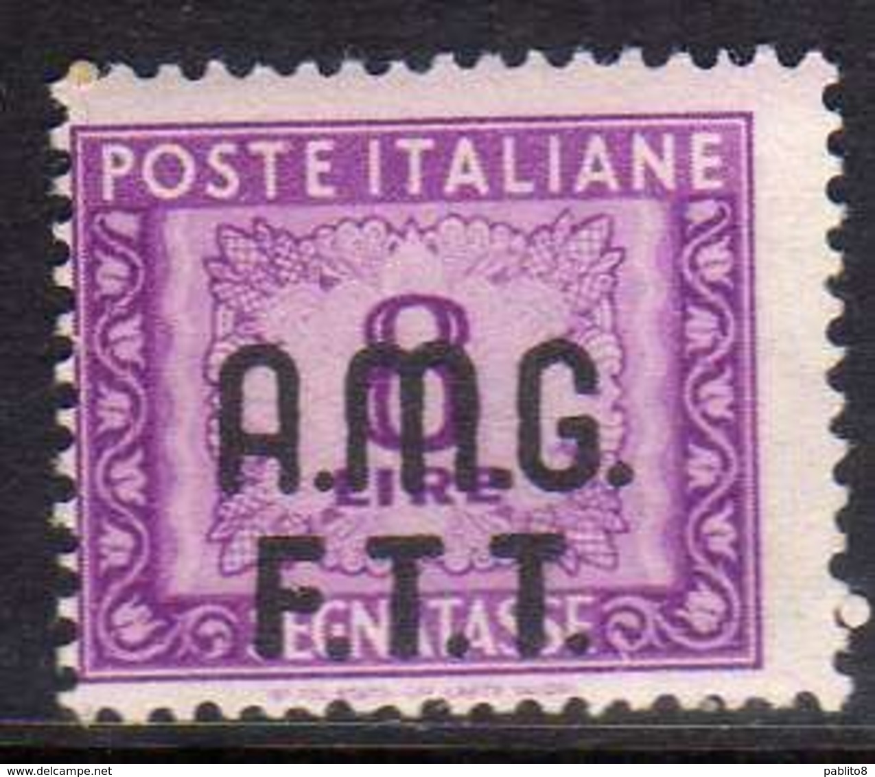 TRIESTE A 1947 1949 AMG - FTT ITALIA ITALY OVERPRINTED SEGNATASSE TAXES TASSE LIRE 8 MNH - Postage Due
