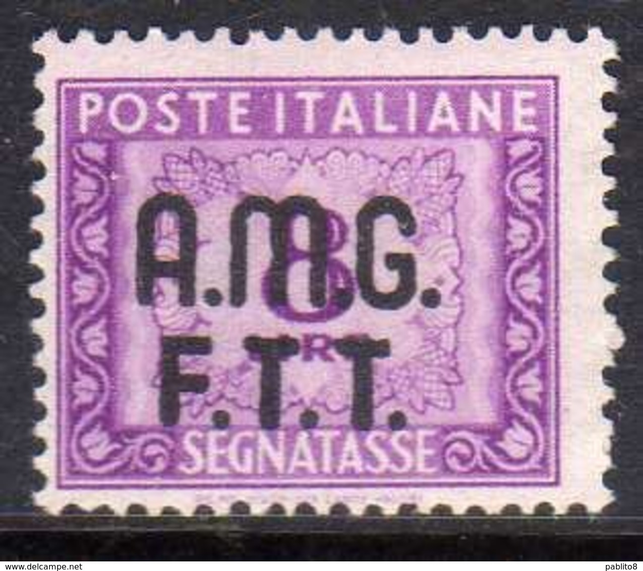 TRIESTE A 1947 1949 AMG - FTT ITALIA ITALY OVERPRINTED SEGNATASSE TAXES TASSE LIRE 8 MNH - Taxe