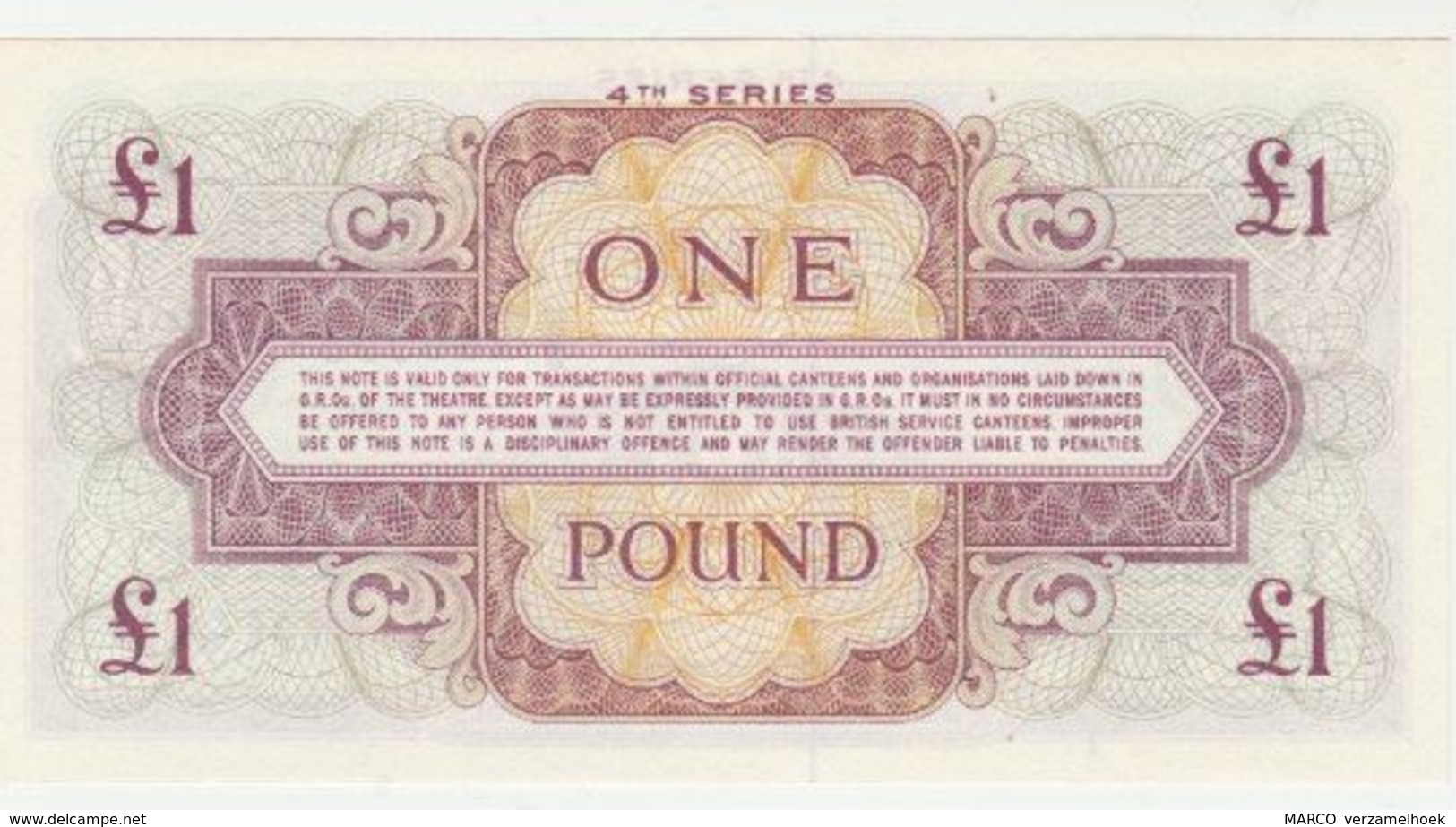 Banknote British Armed Forces 1 Pound 4th Series 1962 UNC - British Armed Forces & Special Vouchers