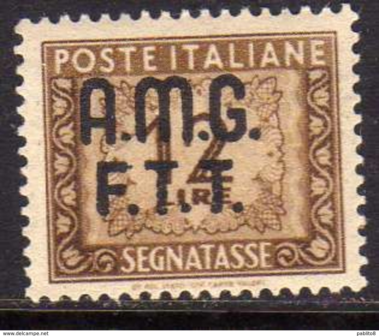 TRIESTE A 1947 1949 AMG-FTT SOPRASTAMPATO D'ITALIA ITALY OVERPRINTED SEGNATASSE TAXES TASSE LIRE 12 MNH BEN CENTRATO - Portomarken