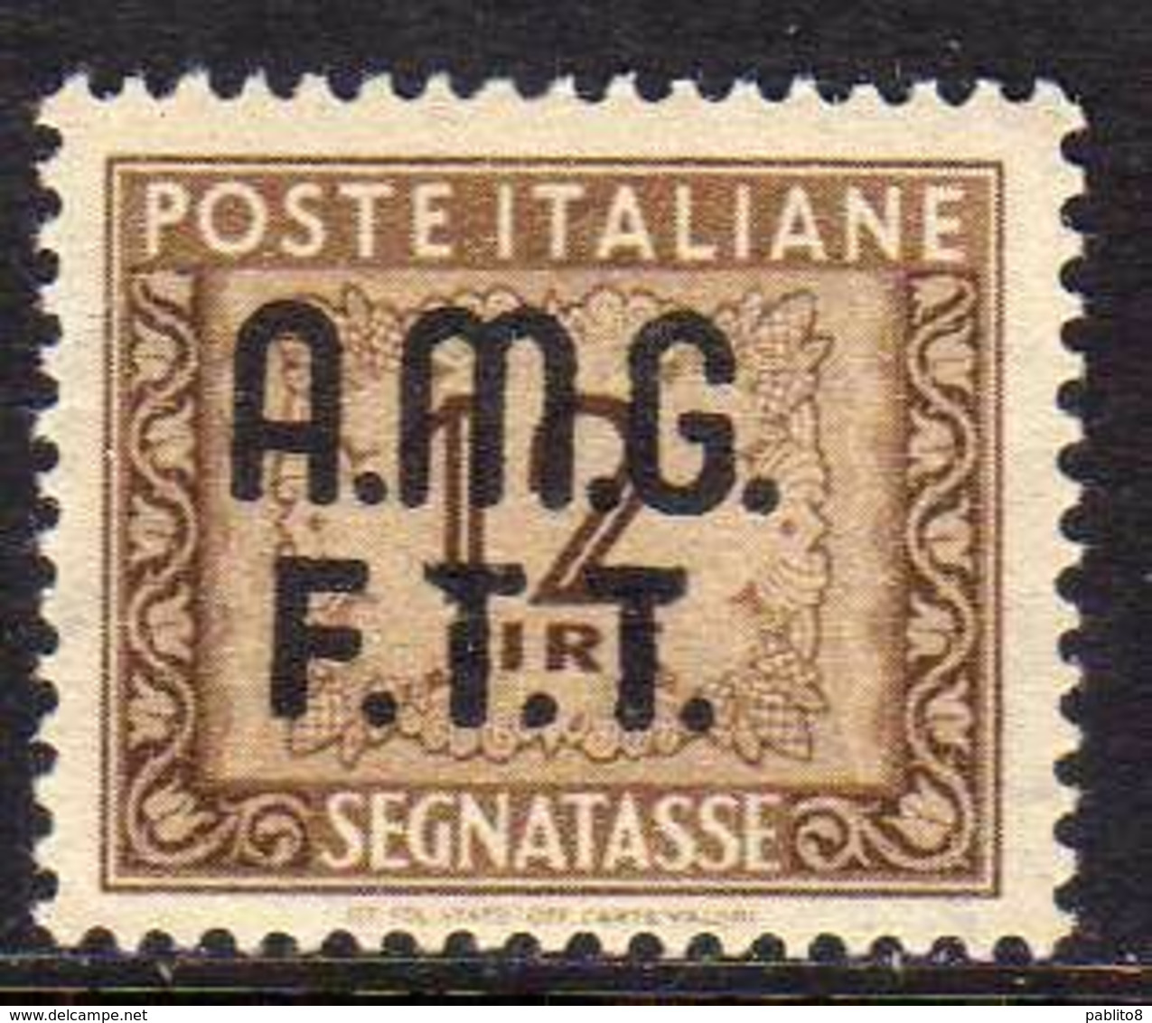 TRIESTE A 1947 1949 AMG-FTT SOPRASTAMPATO D'ITALIA ITALY OVERPRINTED SEGNATASSE TAXES TASSE LIRE 12 MNH BEN CENTRATO - Postage Due