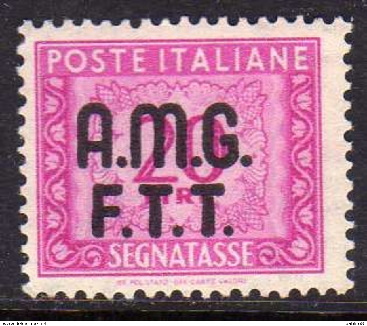 TRIESTE A 1947 - 1949 AMG-FTT OVERPRINTED SEGNATASSE POSTAGE DUE TASSE LIRE 20 MNH - Strafport