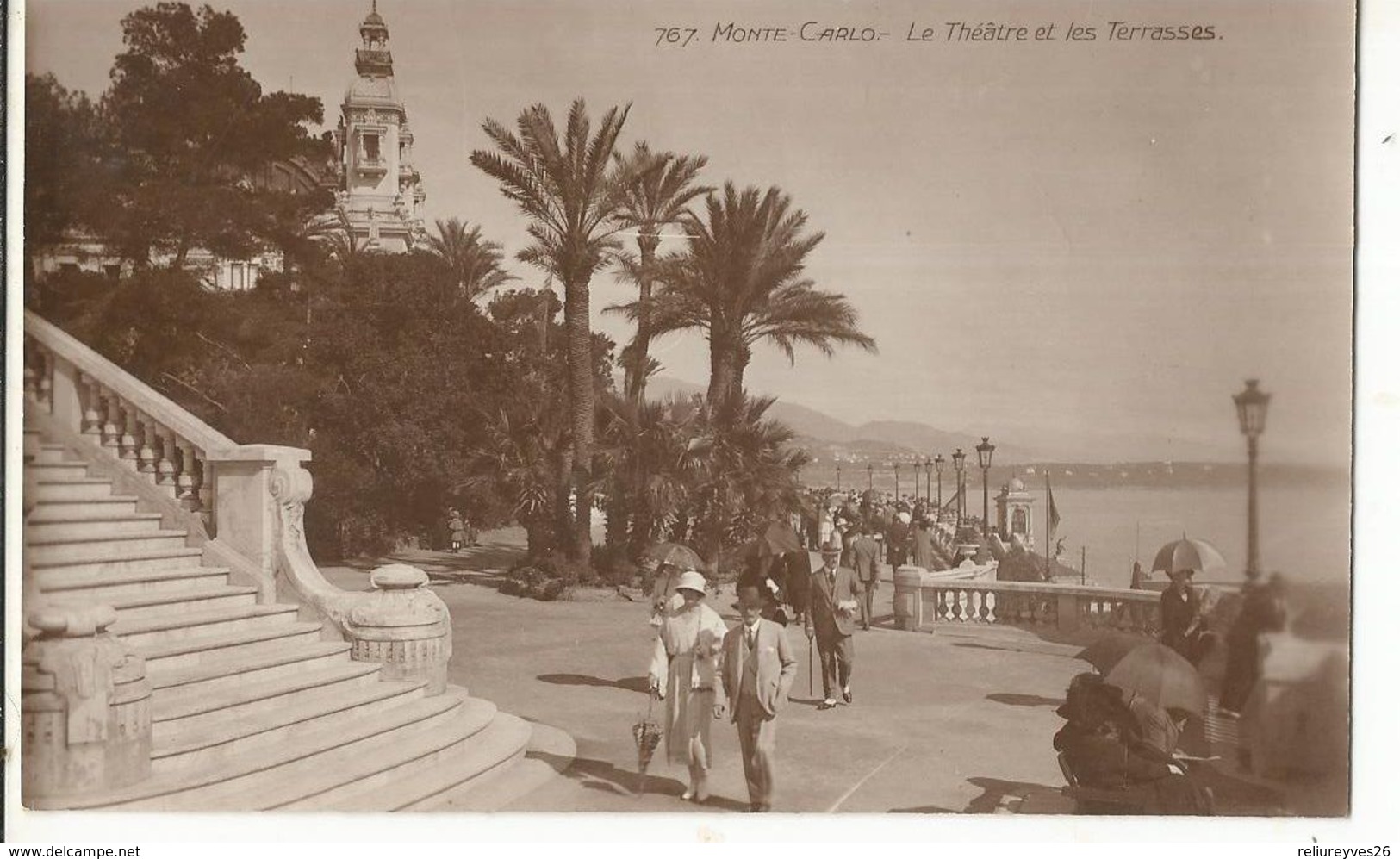 CPA ,Monaco , N°767, Monte Carlo ,Le Théâtre Et Les Terrasses Ed. J. Giletta - Les Terrasses