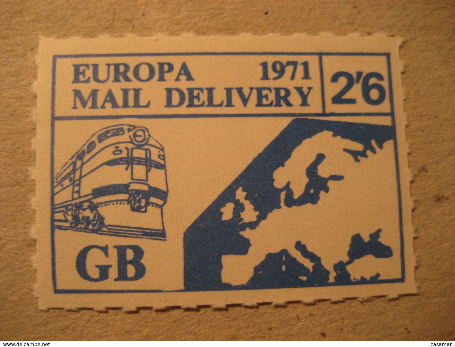 MAIL DELIVERY 1971 Train Map Europa Europeism LOCAL Stamp UK GB - Local Issues