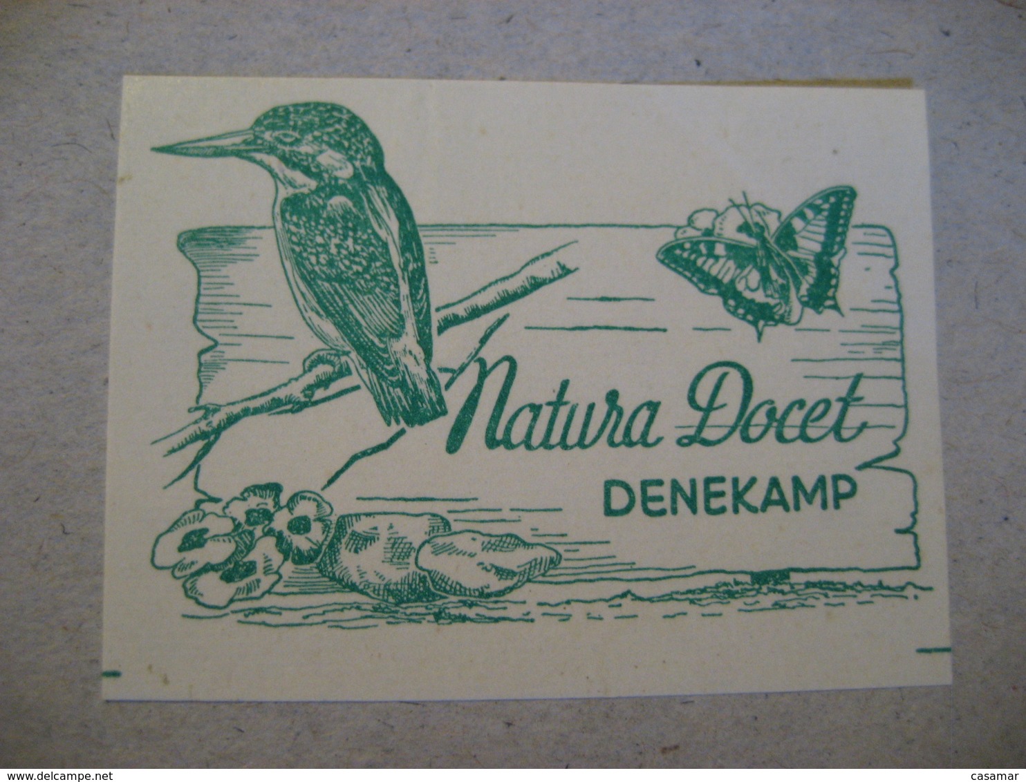 KING FISHER Butterfly Denekamp Poster Stamp Vignette NETHERLANDS ? Label Bird Birds - Other & Unclassified