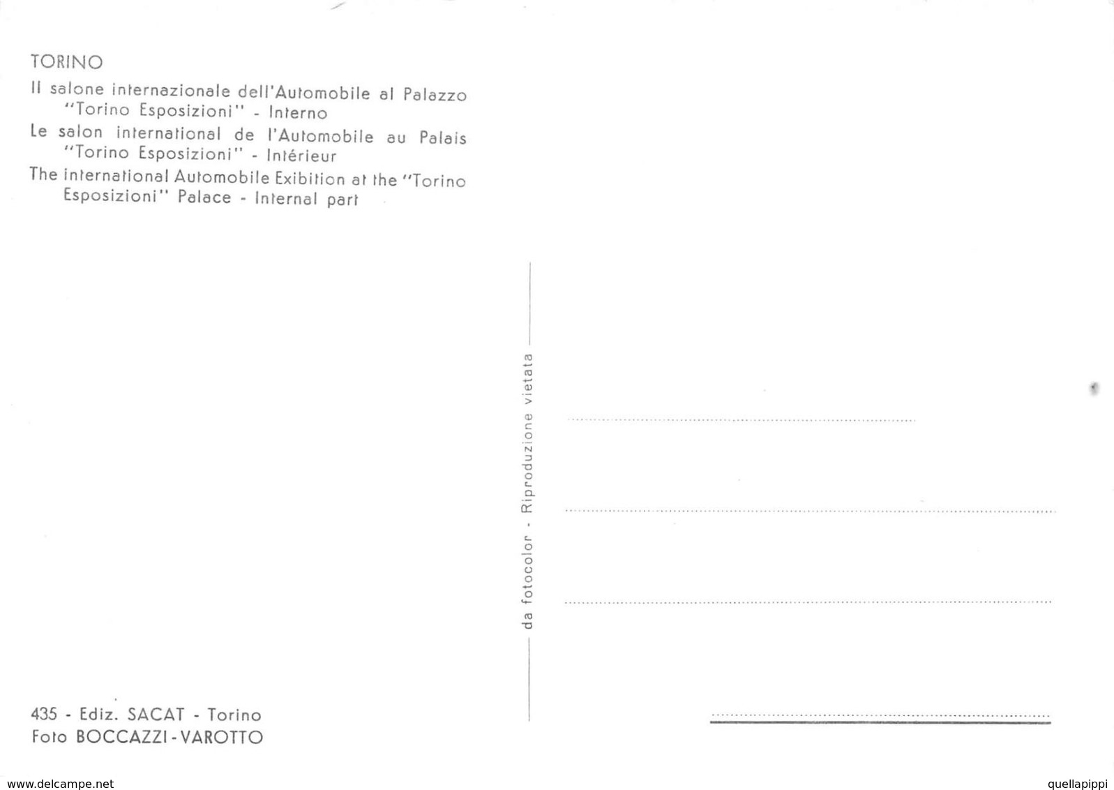 010853 "TORINO - SALONE INTERN.LE DELL'AUTOMIBILE AL PALAZZO TO ESPOSIZIONI" ANIMATA, AUTO, S.A.C.A.T.  CART NON SPED - Ausstellungen