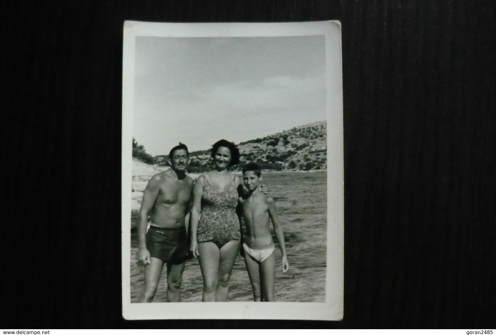 Beach Scene Swimsuit Woman, Man And Boy - Anonymous Persons