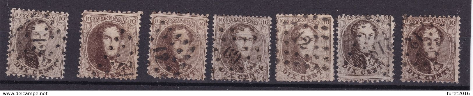 N° 14 : Lot 21 Timbres Oblitérés Dentelures Diverses - 1863-1864 Médaillons (13/16)