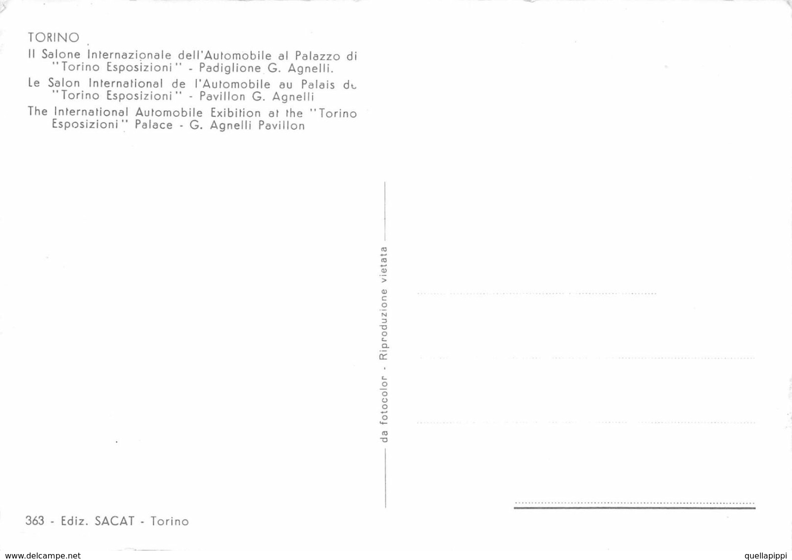 010866 "TO - SALONE INTER.LE DELL'AUTOMOBILE AL PALAZZO TO ESPOSIZIONI " ANIMATA, AUTO. SACAT.  CART NON SPED - Ausstellungen