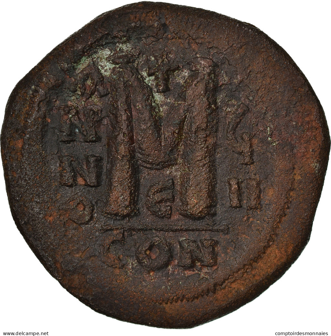 Monnaie, Maurice Tibère, Follis, 589-590, Constantinople, TTB, Cuivre, Sear:494 - Byzantine