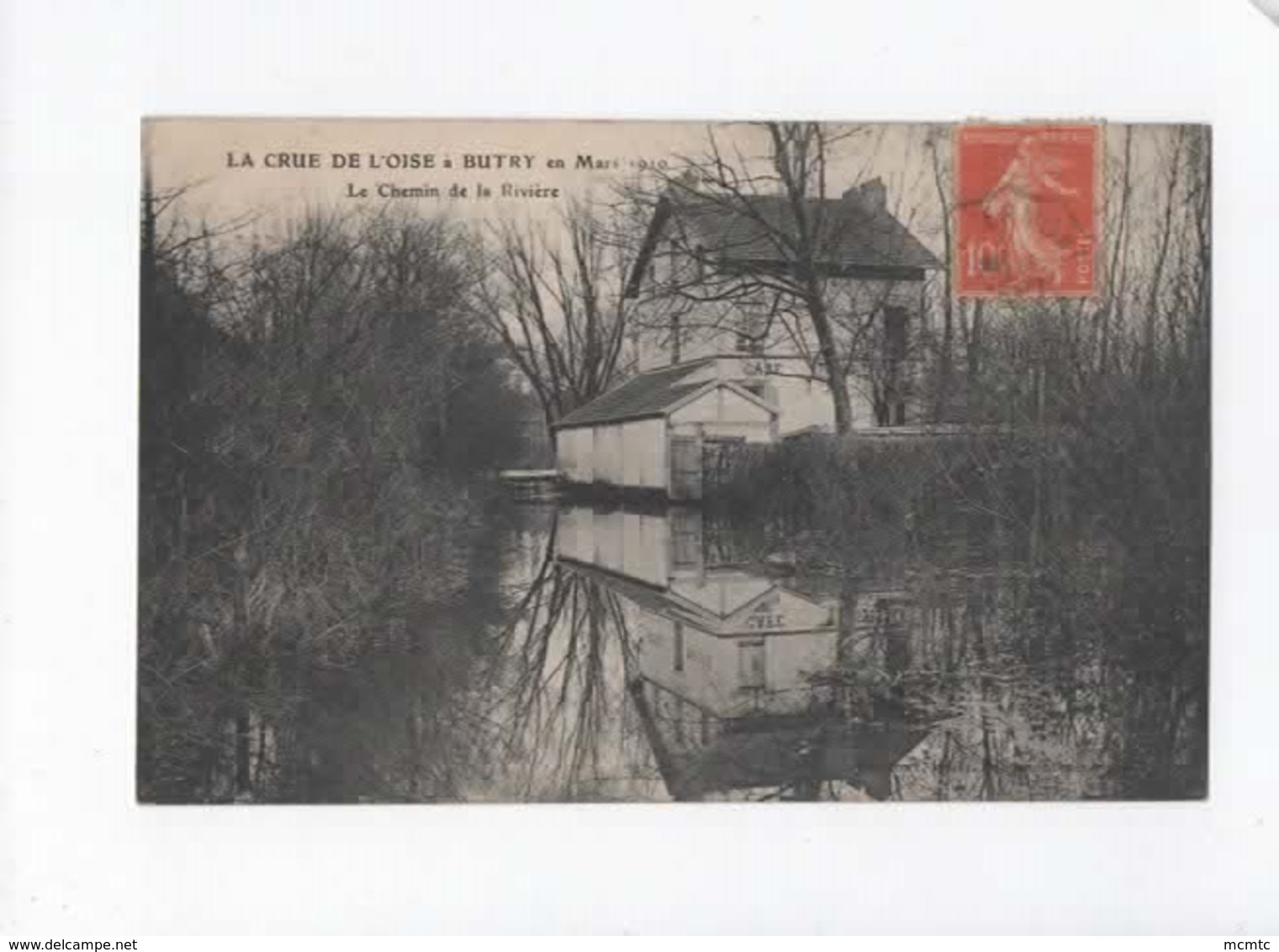 CPA  -  La Crue De L'Oise à Butry En Mars 1910 - Le Chemin De La Rivière - Butry