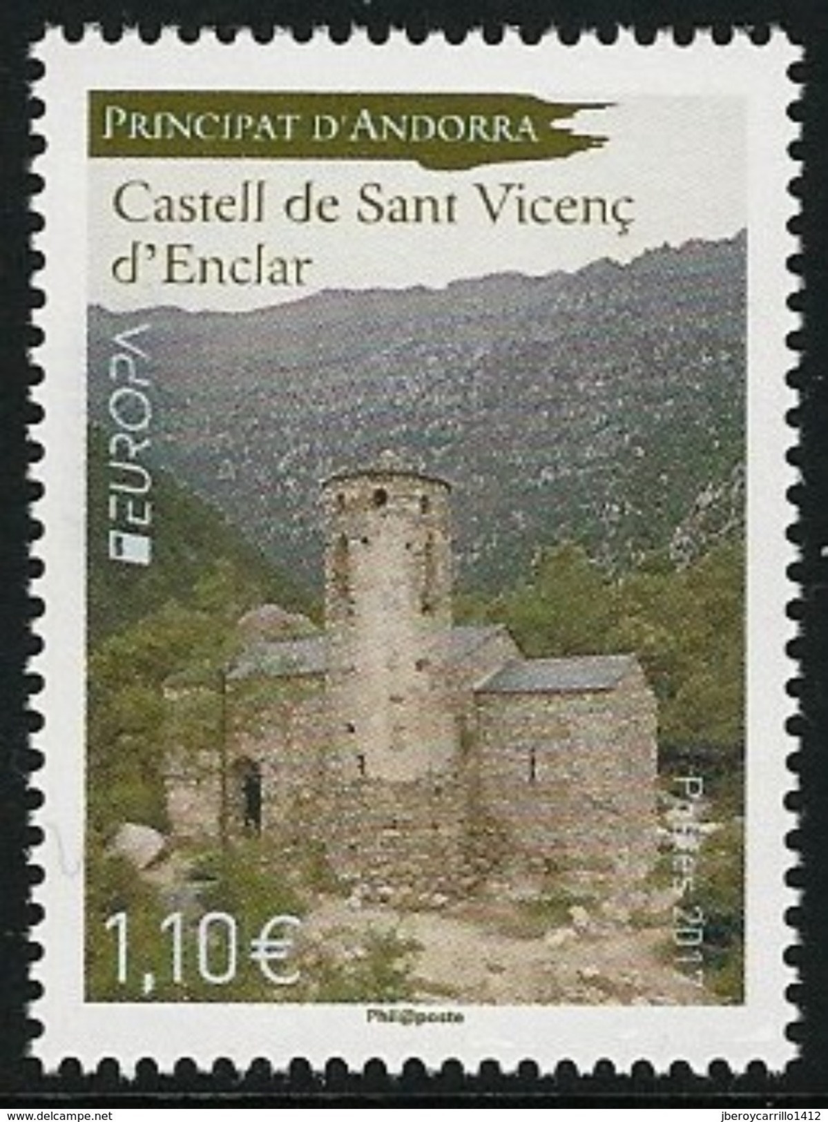 ANDORRA FRANCESA/ ANDORRE FRENCH/ ANDORRE FRANÇAISE -EUROPA 2017- "CASTILLOS - CASTLES - CHATEAUX".-  SERIE De 1 V. - 2017