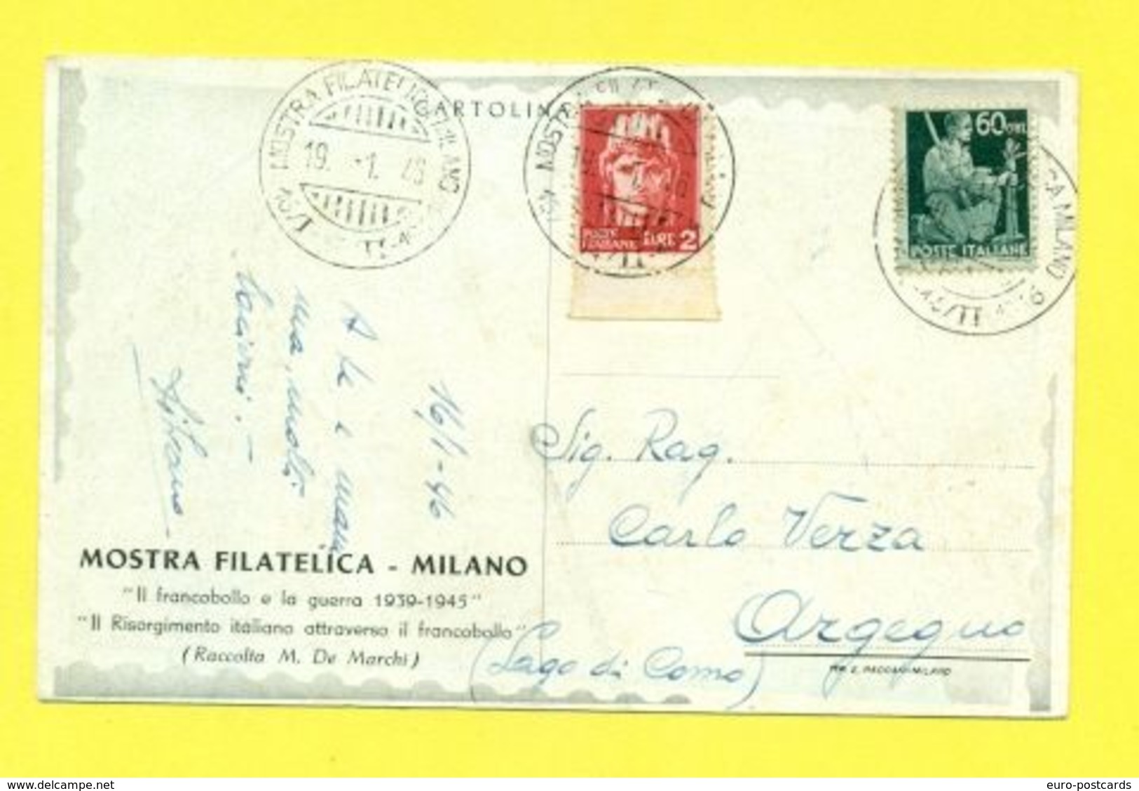 MILANO - MOSTRA FILATELICA II° GUERRA NONDIALE - PIEGHETTA - Guerra 1939-45