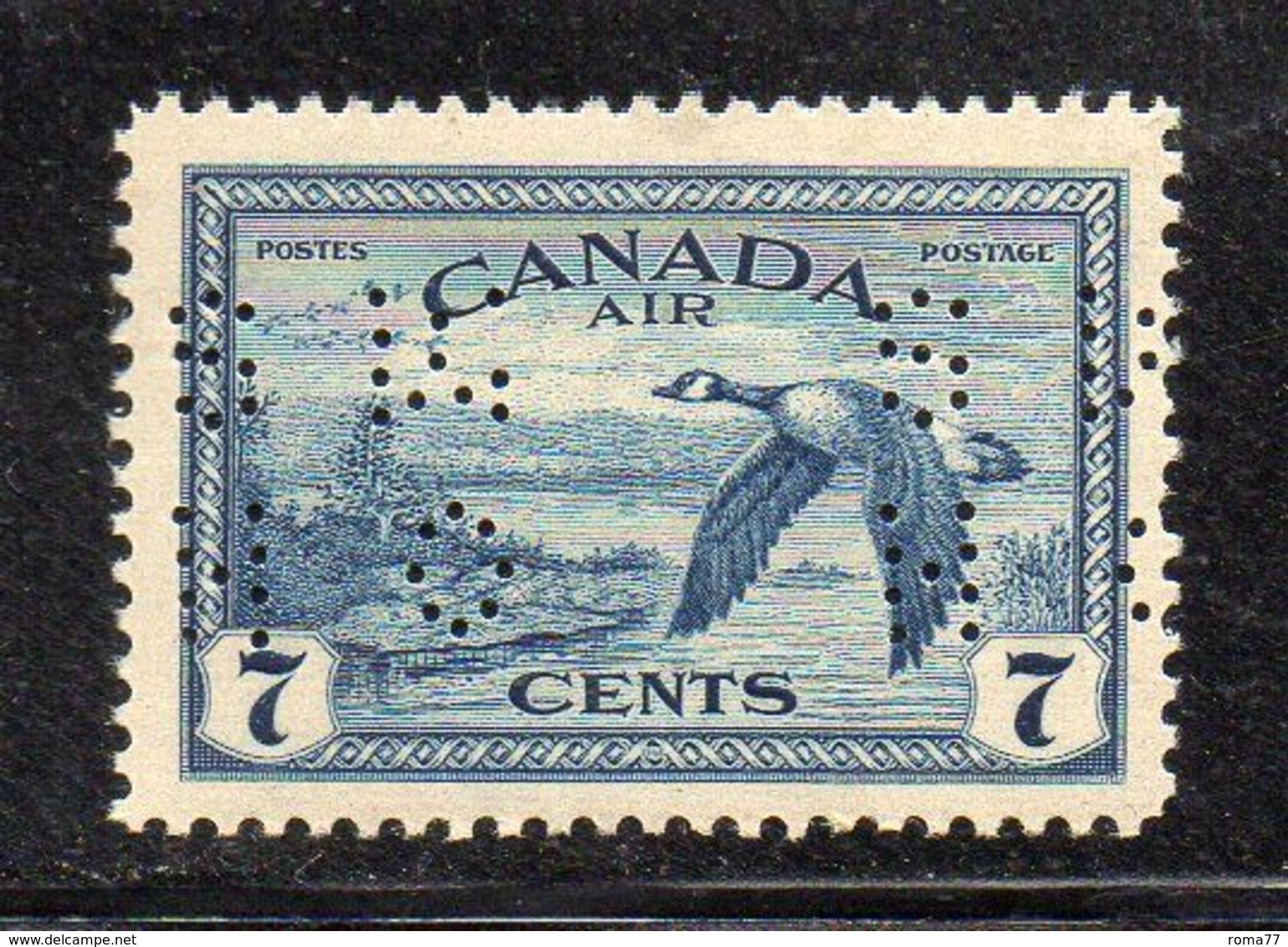 XP2789 - CANADA 1942 , 7 Cent *  Linguellato PERFIN PERFINS - Perforés
