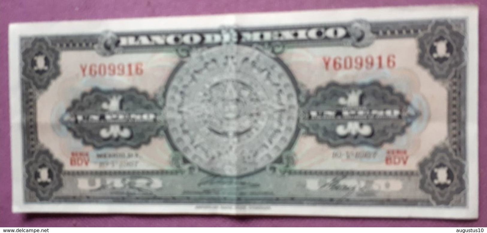 MEXICO : UN PESO BANCO DE MEXICO: 10-V-1967 - Mexico