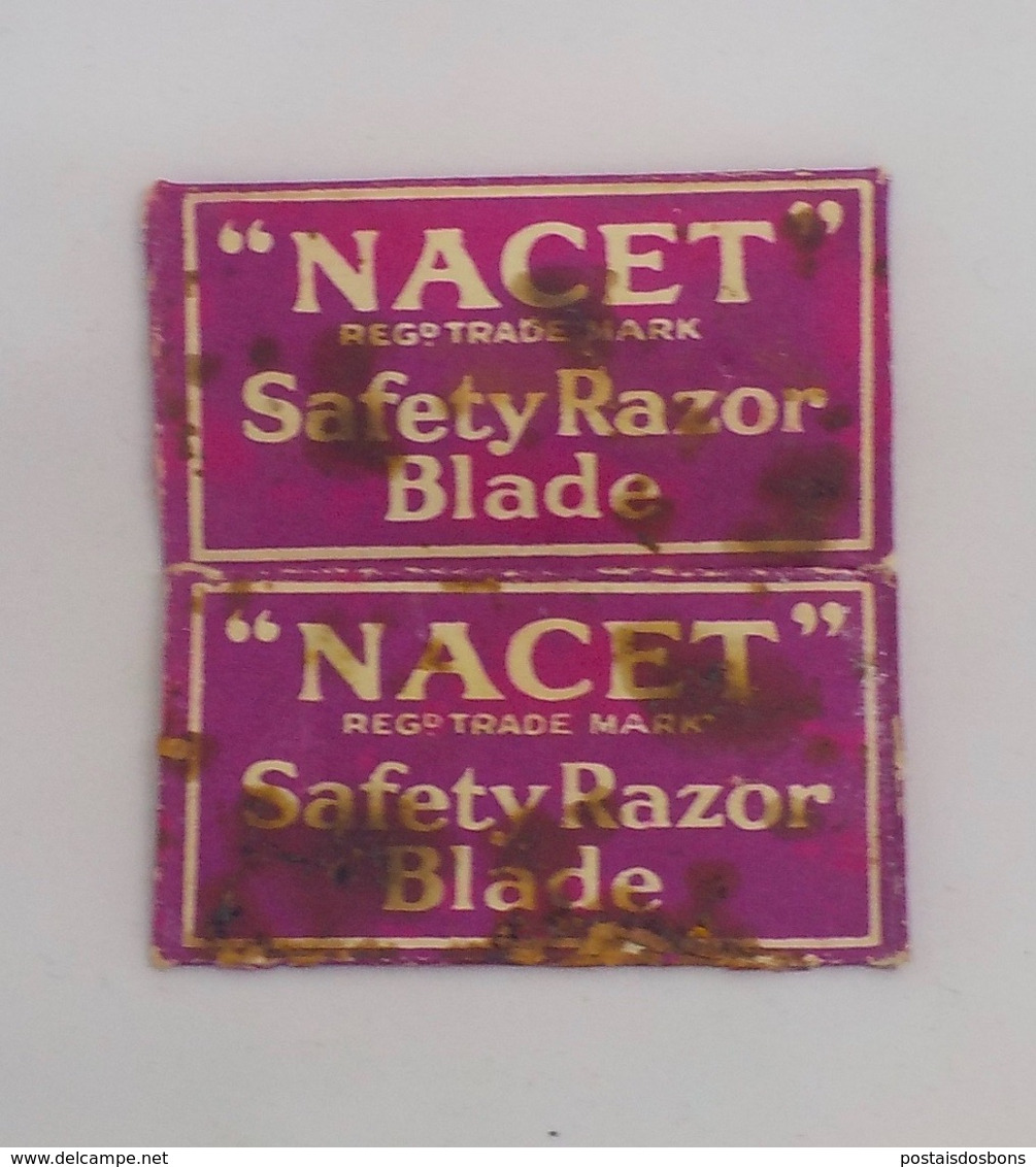 Cx A) Set Of 2 NACET Safety Razor BLADES (iron Oxide And Damaged Stained Wraps) - Razor Blades