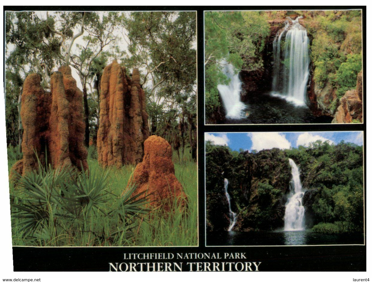 (F 4) Australia - NT - Litchfile National Park - Termite Mounds - Waterfall  (with Stamp) - Non Classés