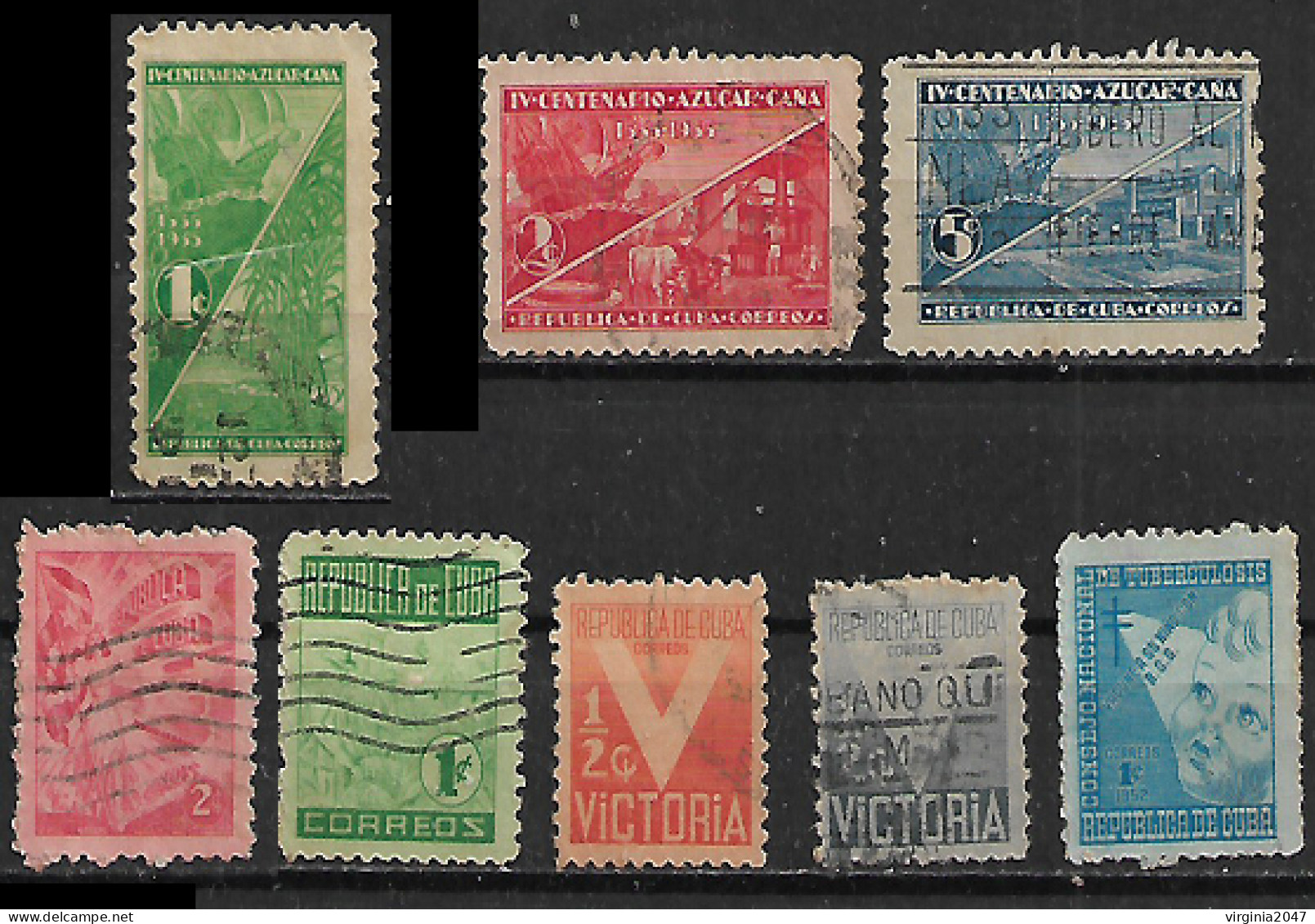 1937-9 Cuba Produccion E Industria-victoria-tuberculosis 8v - Usati