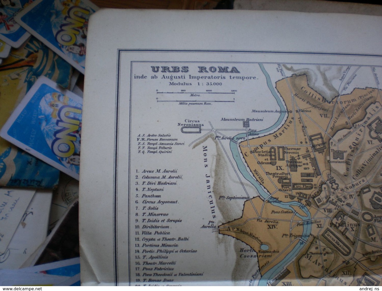 Urbs Roma Inde Ab Augusti Imperators Tempore 31.5x25.5 Cm - Cartas Náuticas