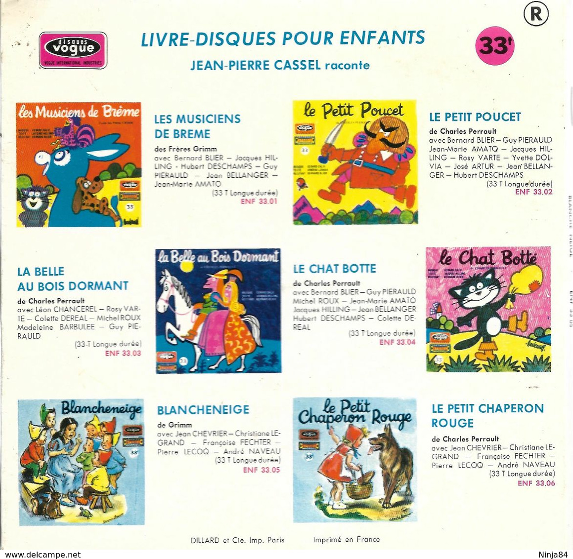 EP 33 RPM (7")  Marcel Bouret / Jean Chevrier   "  Blancheneige  " - Kinderlieder