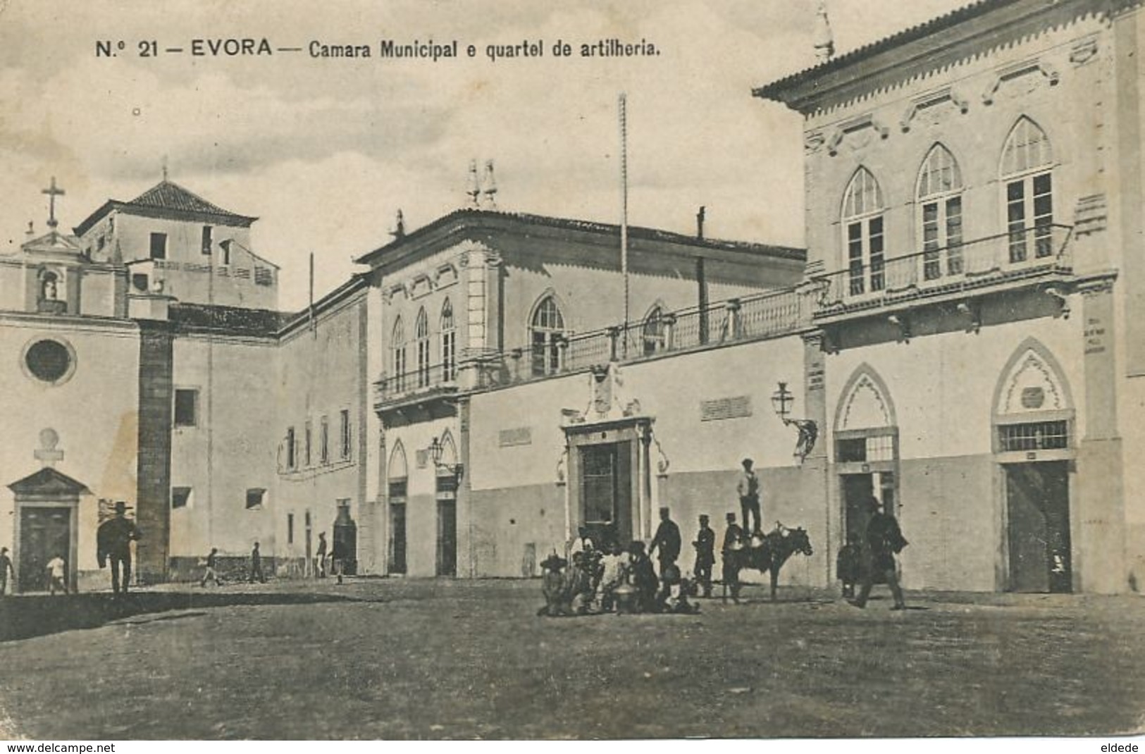 21 Evora Camara Municipal E Quartel De Artilheria  Edicion Alberto Malva . Guy Standing On A Donkey. - Evora