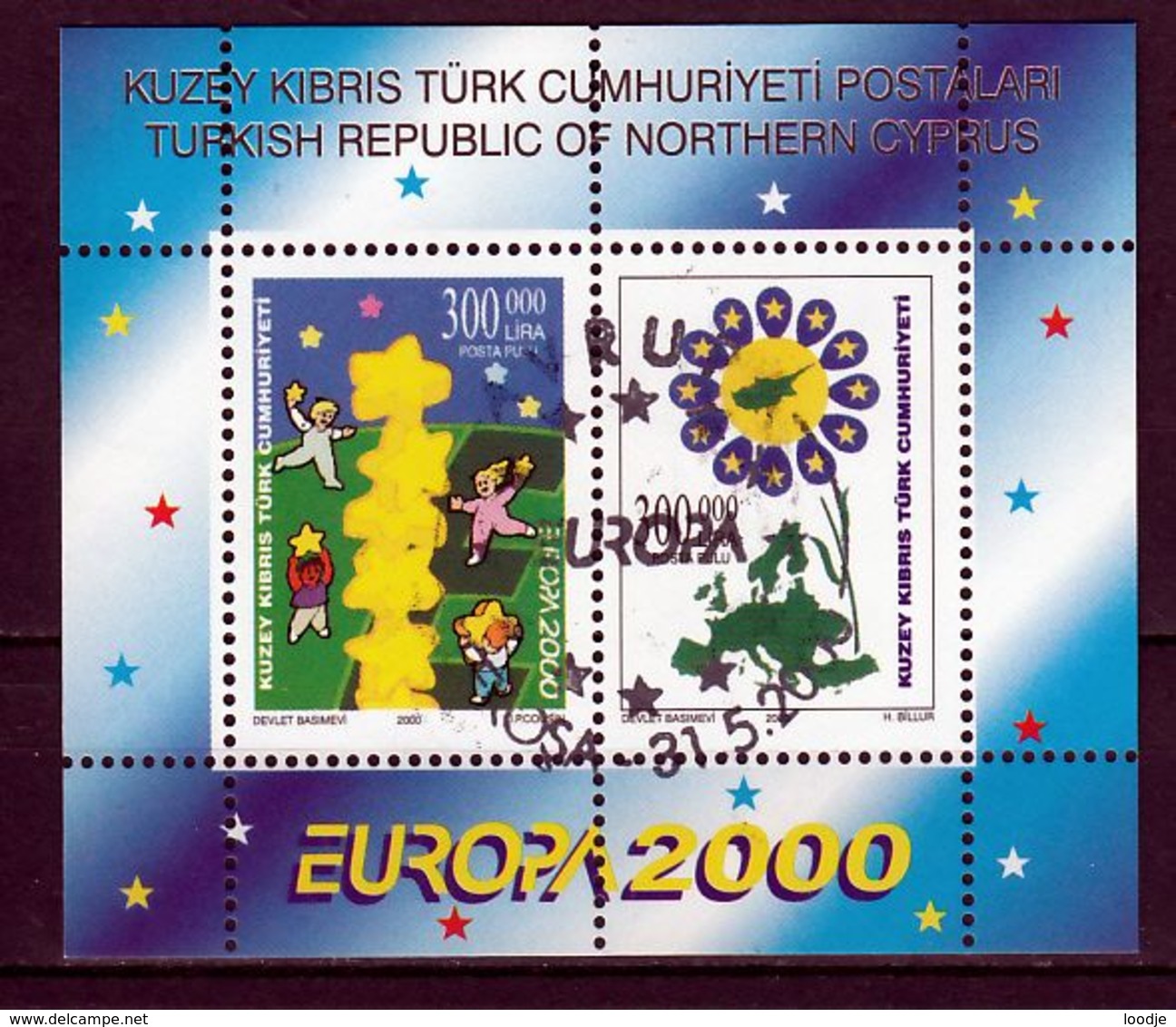 Cyprus(Turkije) Blok Europa Cept 2000 Gestempeld Fine Used - 2000