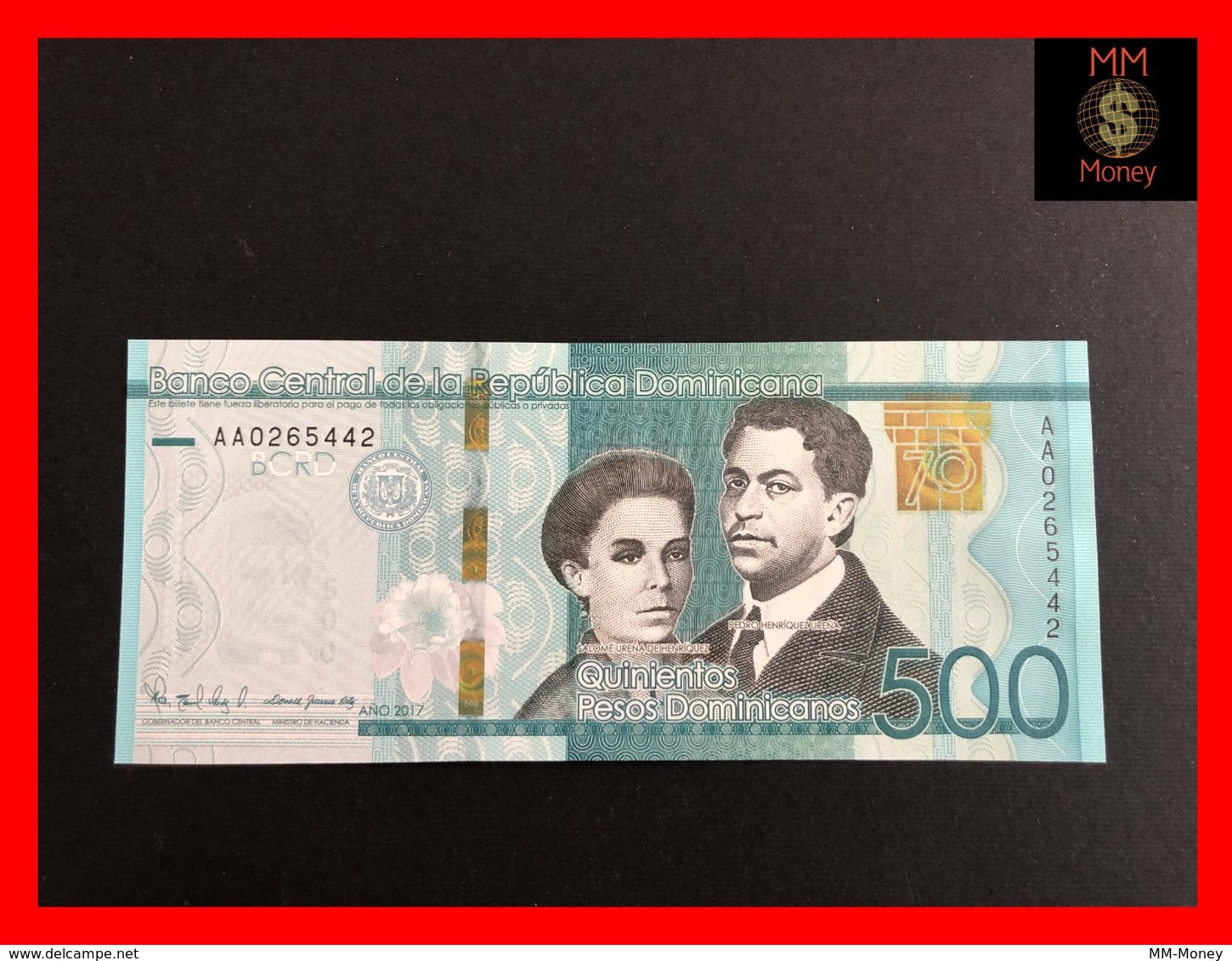 DOMINICANA 500 Pesos Dominicanos 2017  P. 195  *COMMEMORATIVE*   UNC - Dominicana
