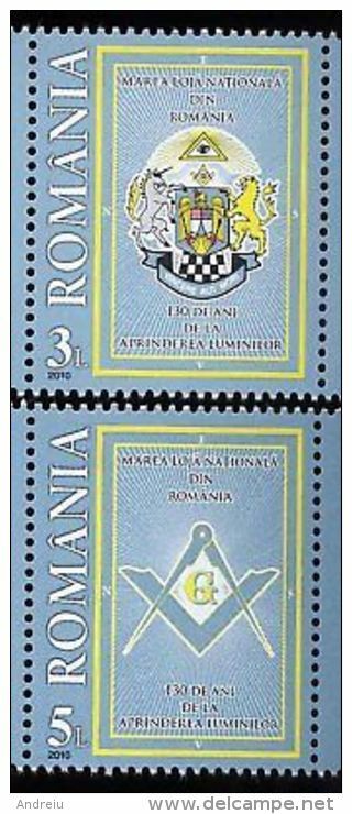 2010 Romania, Roumanie, Rumania, Rumänien, Masonry 2v., Maçonnerie, Mauerwerk, Masoneria MNH - Freemasonry