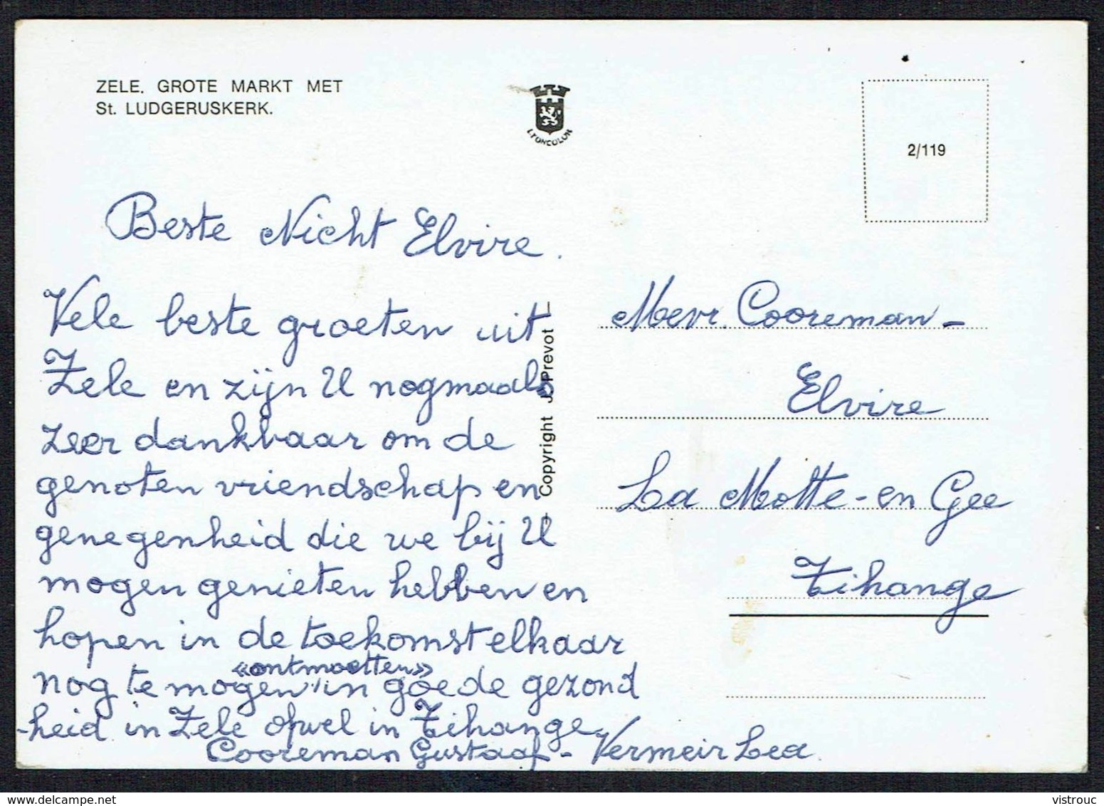 ZELE - Grote Markt Met St-Ludgeruskerk - Circulé Ss Enveloppe - Circulated Under Cover - Gelaufen U. Umschlag - Zele