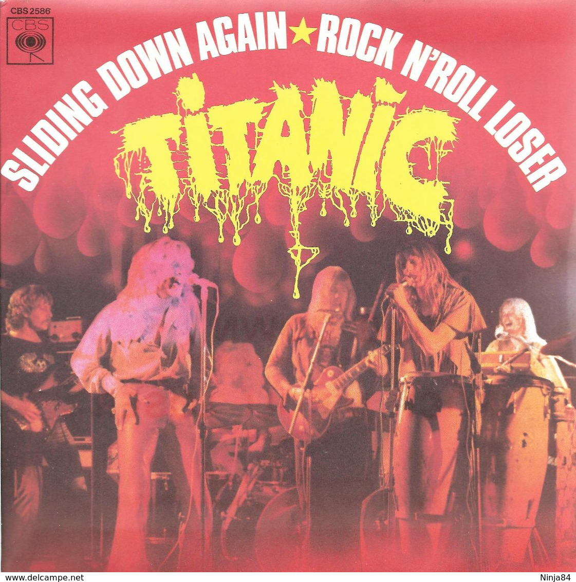 SP 45 RPM (7")  Titanic "  Sliding Down Again  " - Rock