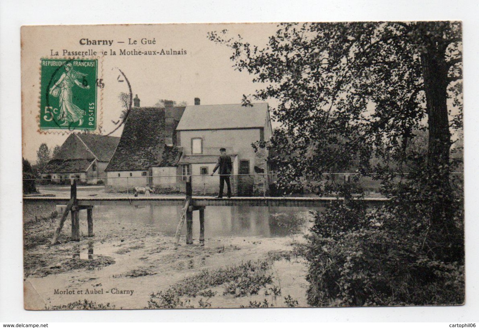 - CPA CHARNY (89) - Le Gué - La Passerelle De La Mothe-aux-Aulnais - Edition Morlot Et Aubel - - Charny