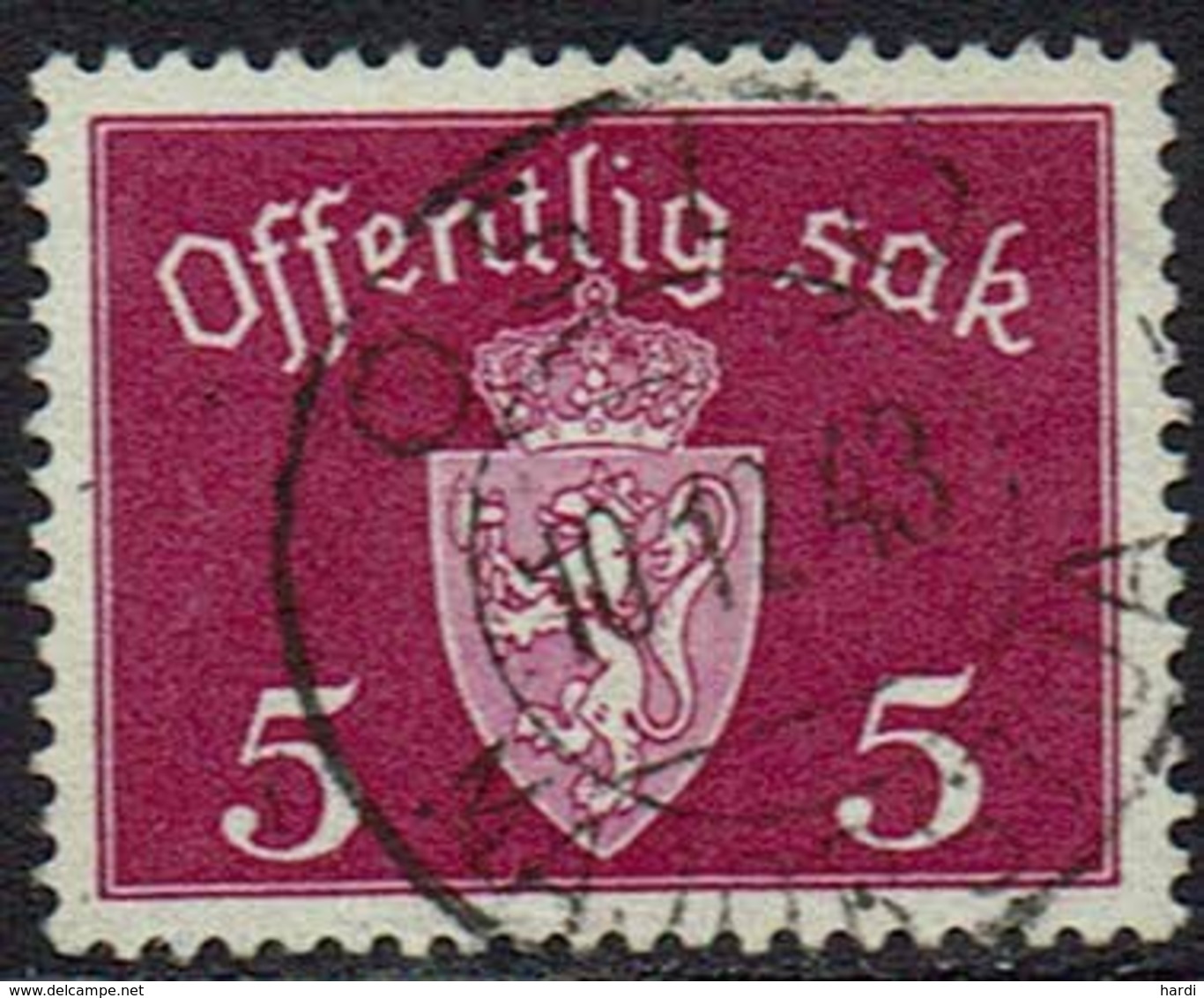 Norwegen DM, 1939, MiNr 33, Gestempelt - Service