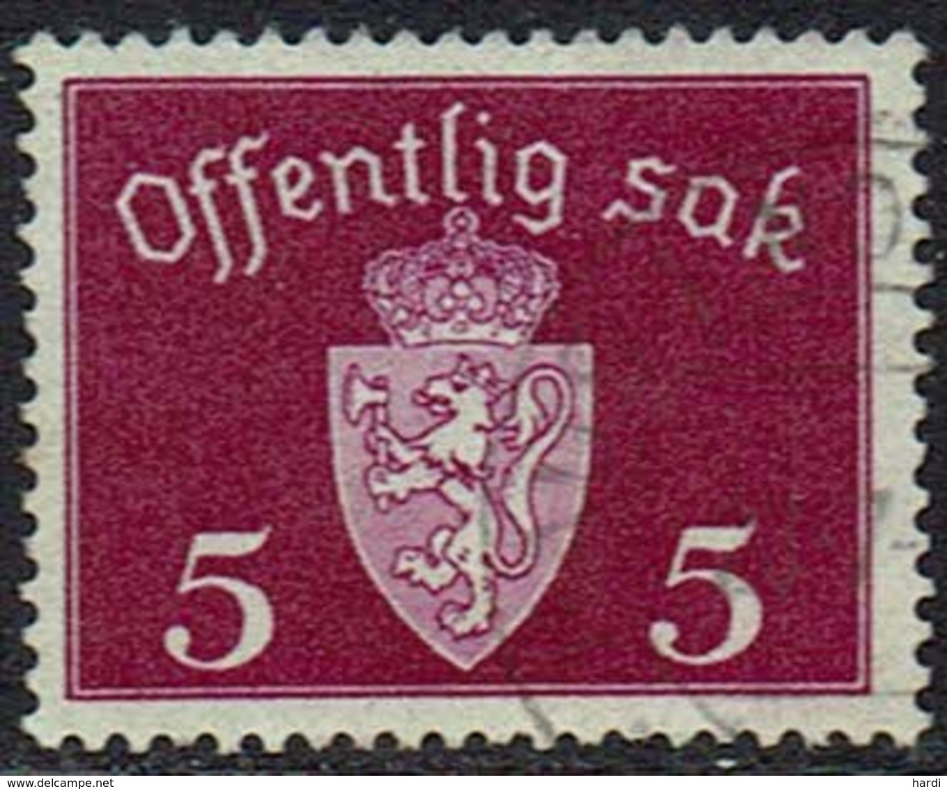 Norwegen DM, 1939, MiNr 33, Gestempelt - Dienstzegels