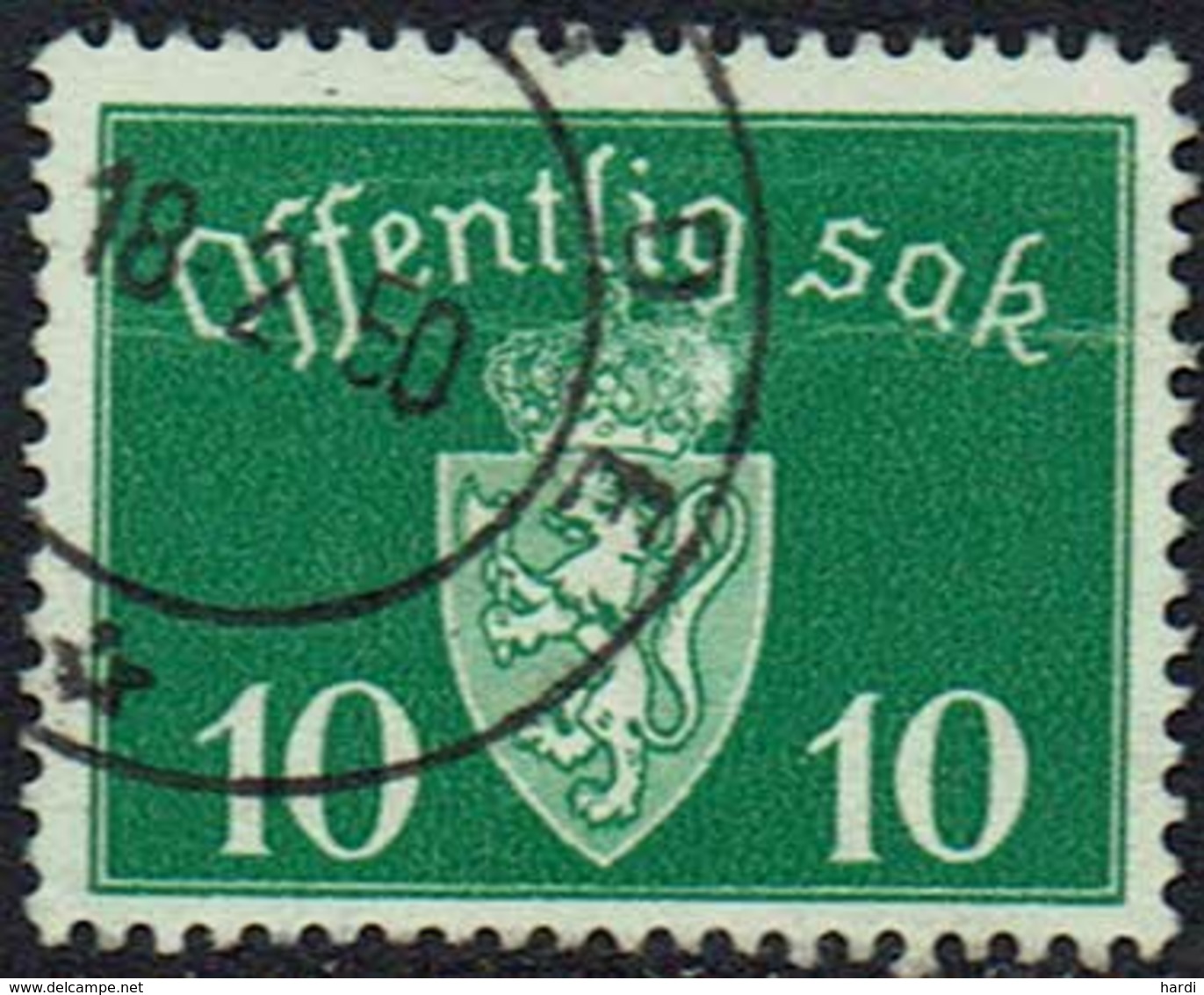 Norwegen DM, 1939, MiNr 35, Gestempelt - Dienstmarken