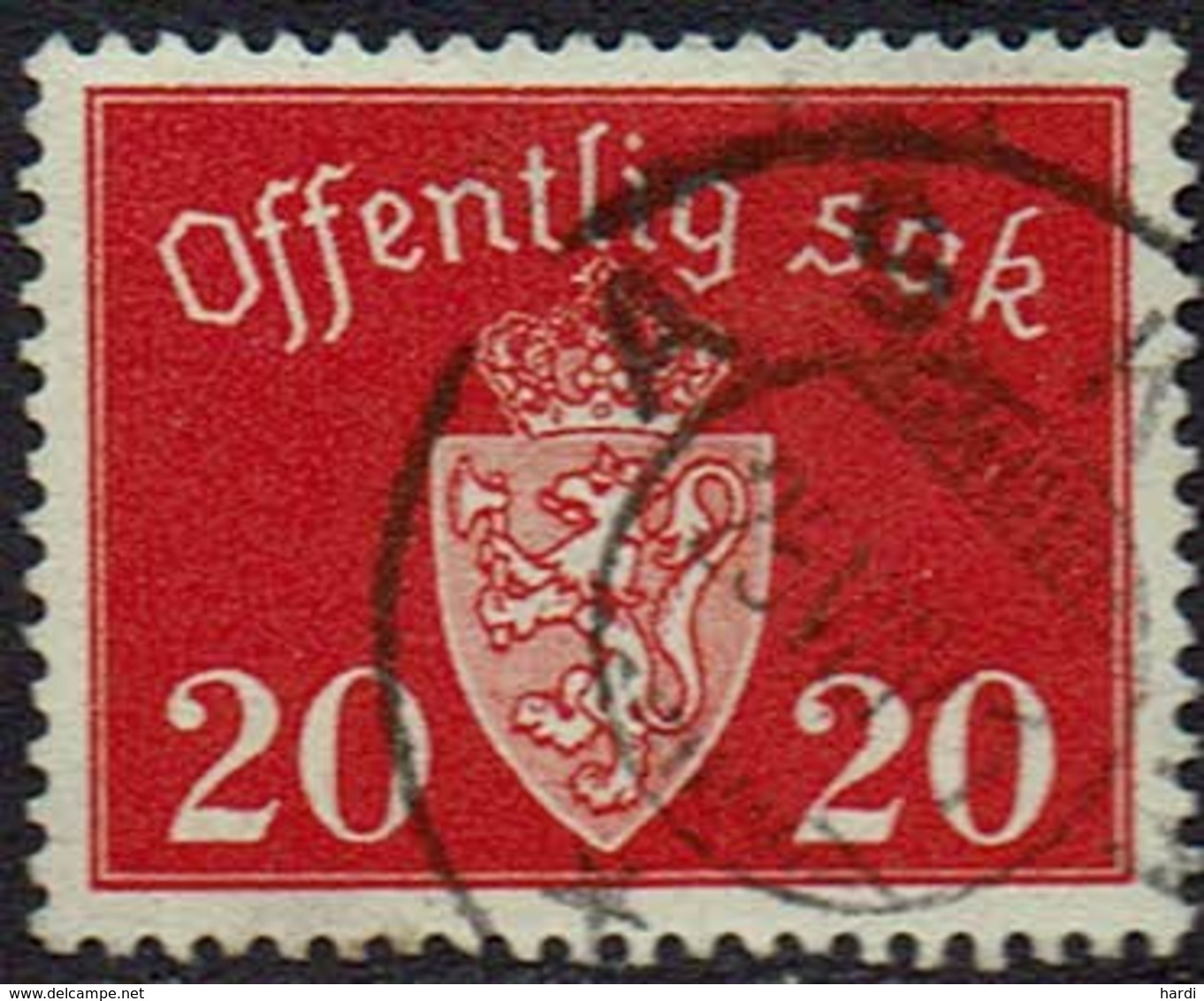 Norwegen DM, 1939, MiNr 37, Gestempelt - Dienstmarken