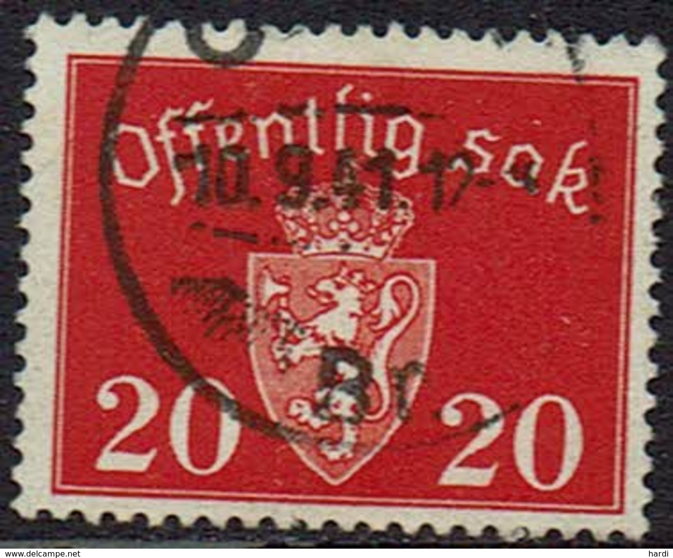 Norwegen DM, 1939, MiNr 37, Gestempelt - Oficiales