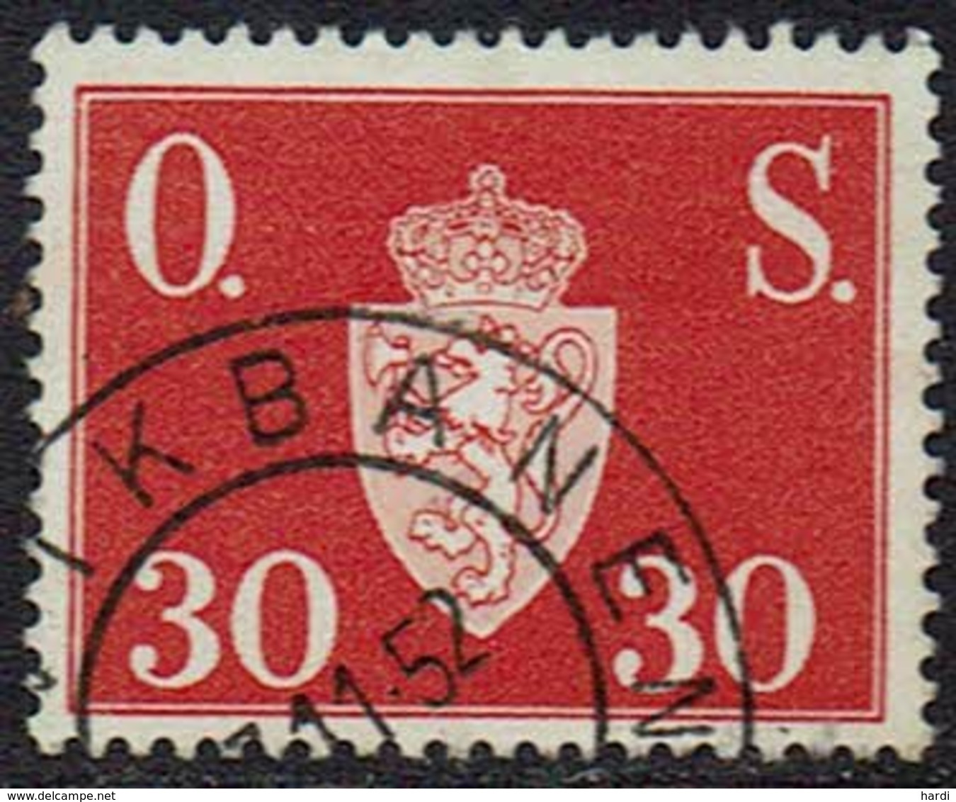 Norwegen DM, 1951, MiNr 64, Gestempelt - Dienstmarken